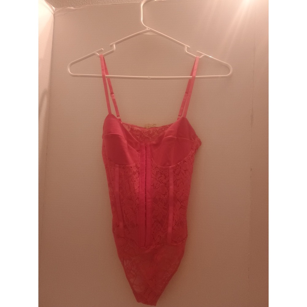 Women's Hot Pink Intimately One Piece Lingerie Lace XS NWT